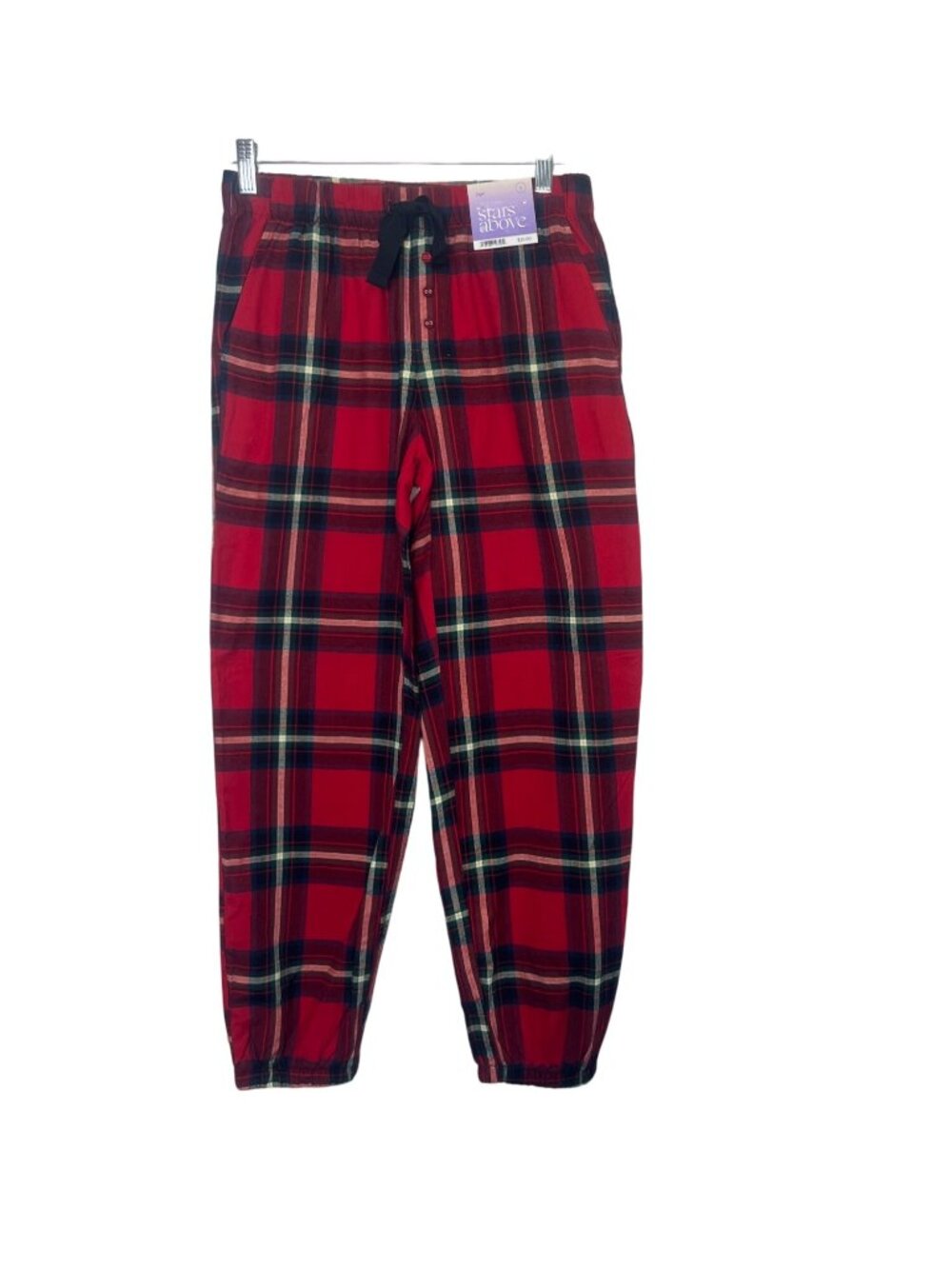 Stars Above Flannel Loungewear Pajama Pants Jogger Womens Small Red New